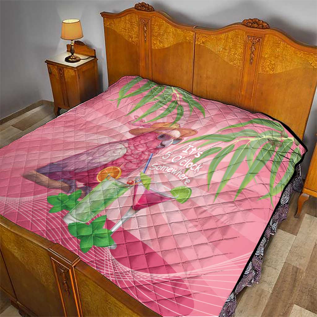 Chilling Pink Cockatoo Australia Quilt It's 5 O’Clock Somewhere Cocktail - Aussie Hoodie