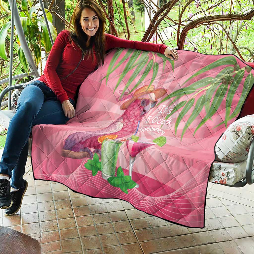 Chilling Pink Cockatoo Australia Quilt It's 5 O’Clock Somewhere Cocktail - Aussie Hoodie