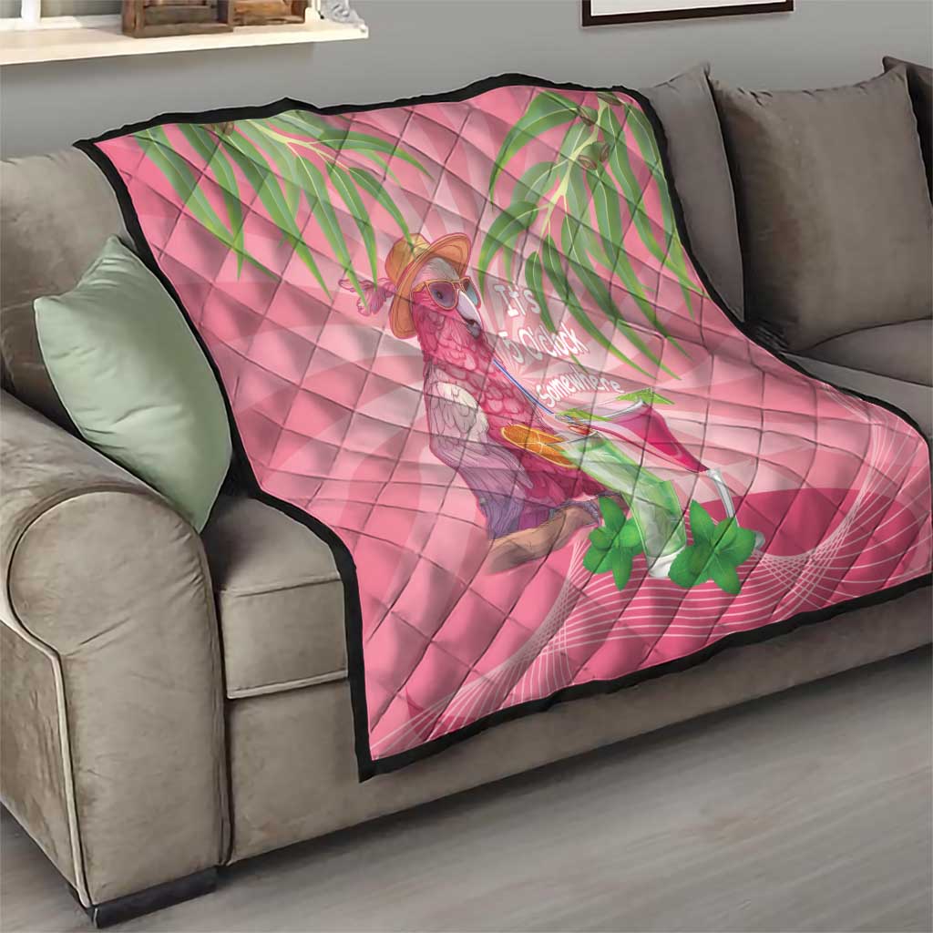 Chilling Pink Cockatoo Australia Quilt It's 5 O’Clock Somewhere Cocktail - Aussie Hoodie