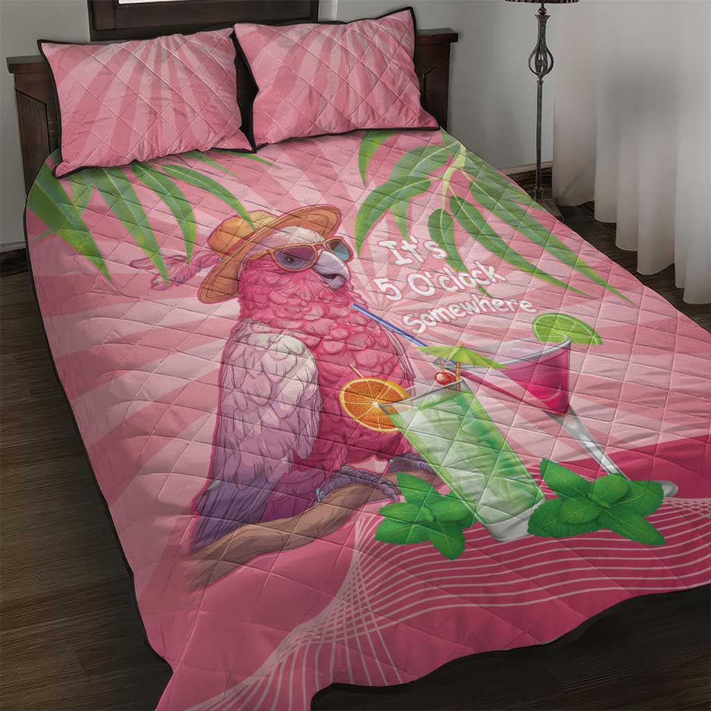 Chilling Pink Cockatoo Australia Quilt Bed Set It's 5 O’Clock Somewhere Cocktail - Aussie Hoodie