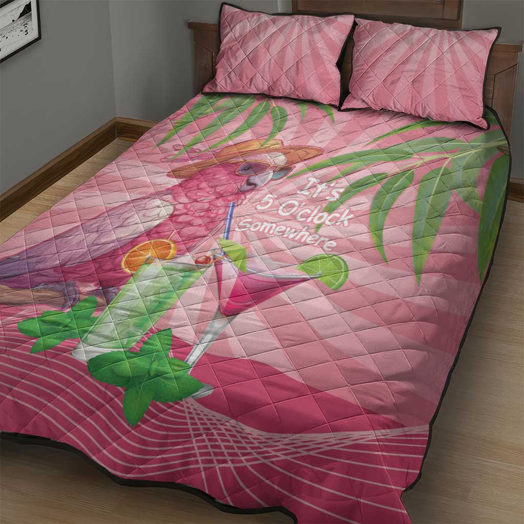Chilling Pink Cockatoo Australia Quilt Bed Set It's 5 O’Clock Somewhere Cocktail - Aussie Hoodie