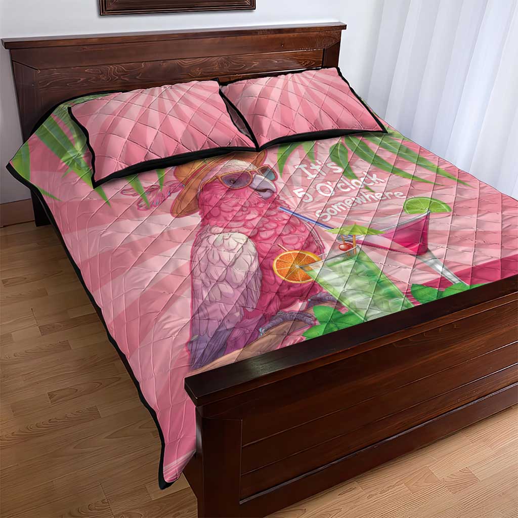 Chilling Pink Cockatoo Australia Quilt Bed Set It's 5 O’Clock Somewhere Cocktail - Aussie Hoodie