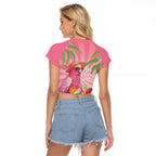 Chilling Pink Cockatoo Australia Raglan Cropped T Shirt It's 5 O’Clock Somewhere Cocktail - Aussie Hoodie