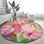 Chilling Pink Cockatoo Australia Round Carpet It's 5 O’Clock Somewhere Cocktail - Aussie Hoodie