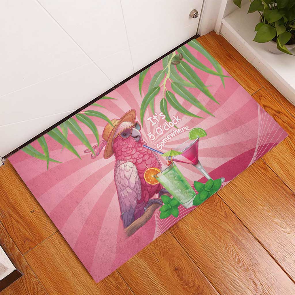 Chilling Pink Cockatoo Australia Rubber Doormat It's 5 O’Clock Somewhere Cocktail - Aussie Hoodie