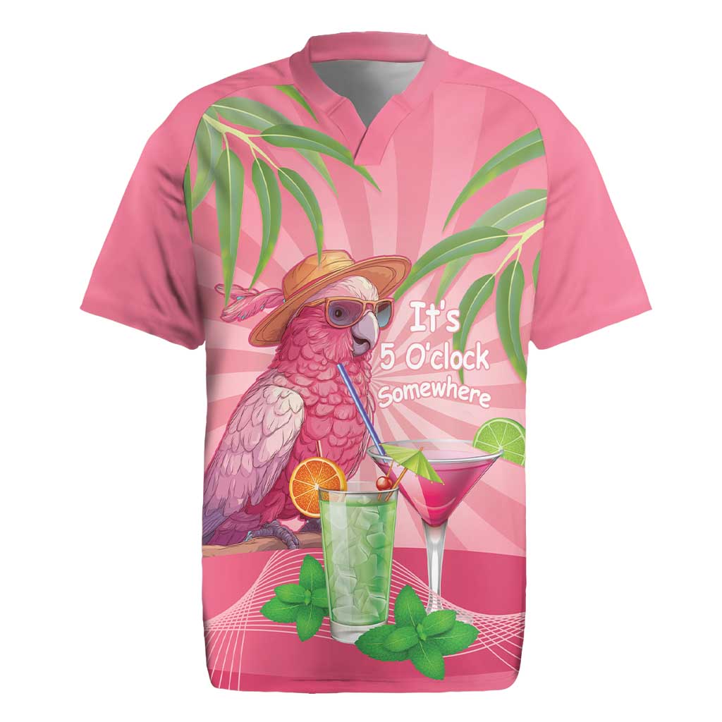Chilling Pink Cockatoo Australia Rugby Jersey It's 5 O’Clock Somewhere Cocktail - Aussie Hoodie