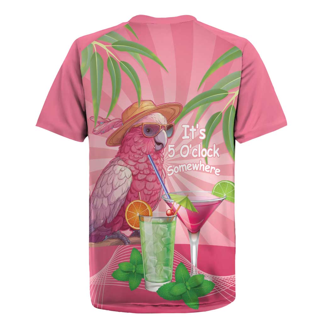 Chilling Pink Cockatoo Australia Rugby Jersey It's 5 O’Clock Somewhere Cocktail - Aussie Hoodie