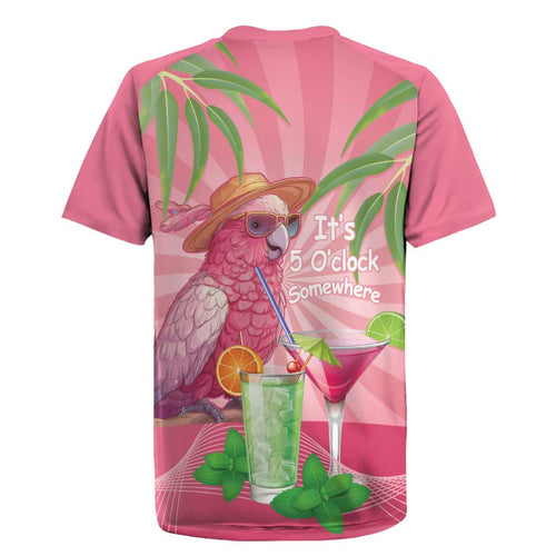 Chilling Pink Cockatoo Australia Rugby Jersey It's 5 O’Clock Somewhere Cocktail - Aussie Hoodie