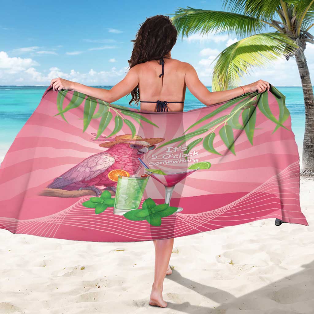 Chilling Pink Cockatoo Australia Sarong It's 5 O’Clock Somewhere Cocktail - Aussie Hoodie