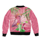 Chilling Pink Cockatoo Australia Sleeve Zip Bomber Jacket It's 5 O’Clock Somewhere Cocktail - Aussie Hoodie