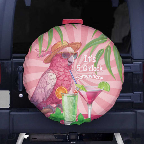 Chilling Pink Cockatoo Australia Spare Tire Cover It's 5 O’Clock Somewhere Cocktail - Aussie Hoodie
