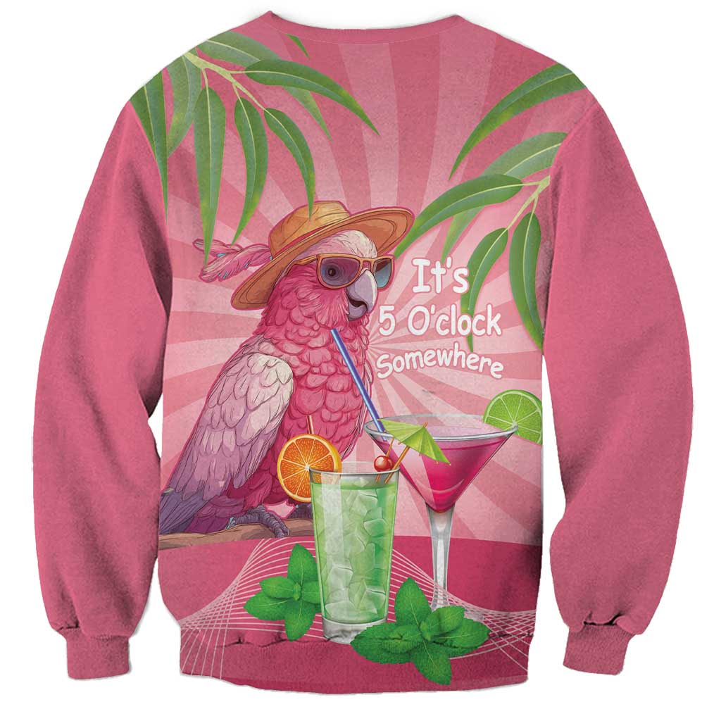 Chilling Pink Cockatoo Australia Sweatshirt It's 5 O’Clock Somewhere Cocktail - Aussie Hoodie