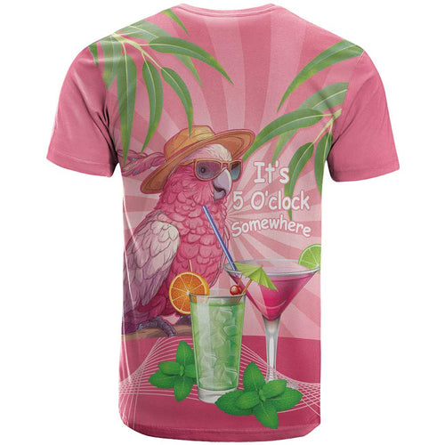 Chilling Pink Cockatoo Australia T Shirt It's 5 O’Clock Somewhere Cocktail - Aussie Hoodie