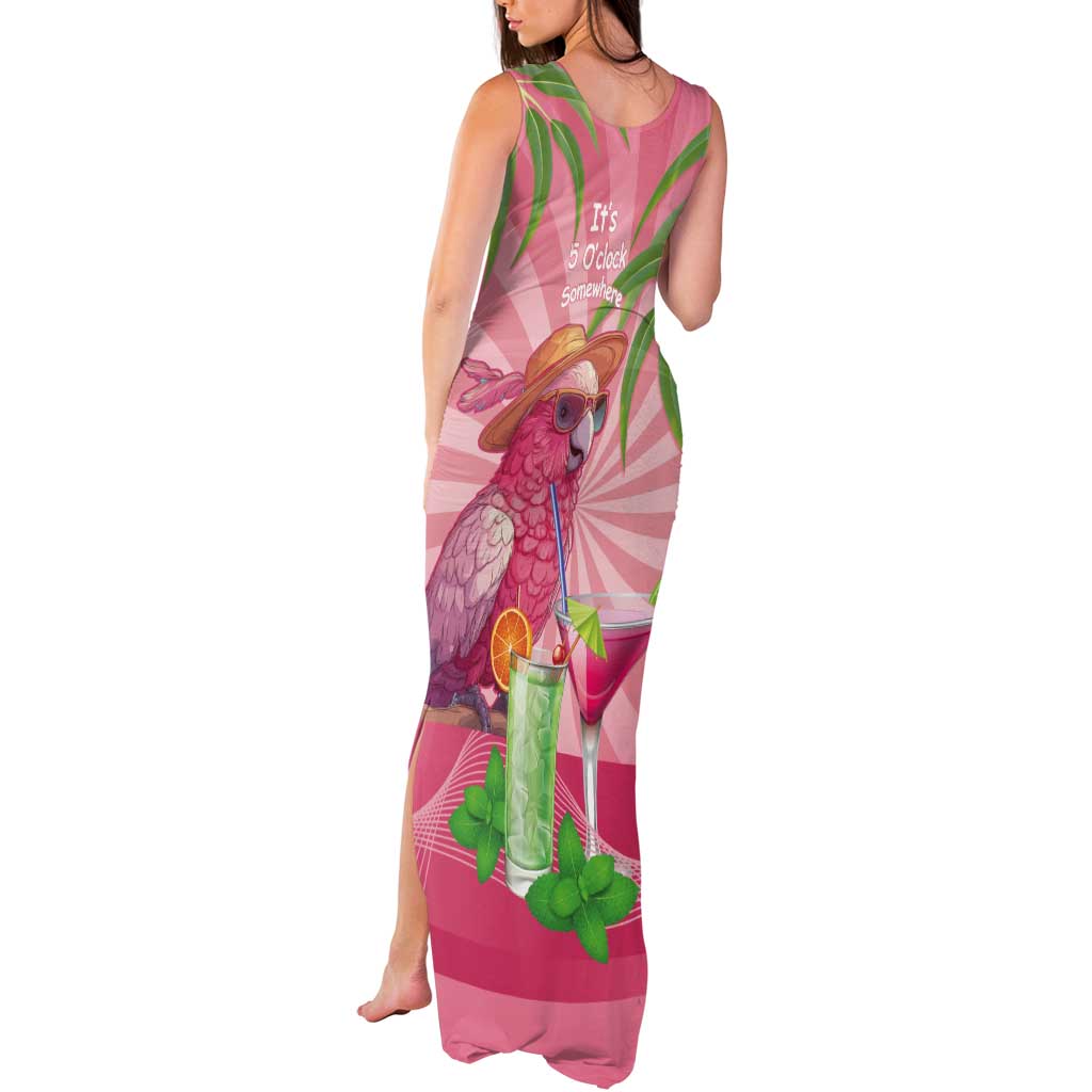 Chilling Pink Cockatoo Australia Tank Maxi Dress It's 5 O’Clock Somewhere Cocktail - Aussie Hoodie