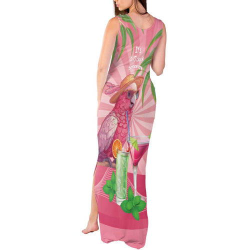 Chilling Pink Cockatoo Australia Tank Maxi Dress It's 5 O’Clock Somewhere Cocktail - Aussie Hoodie