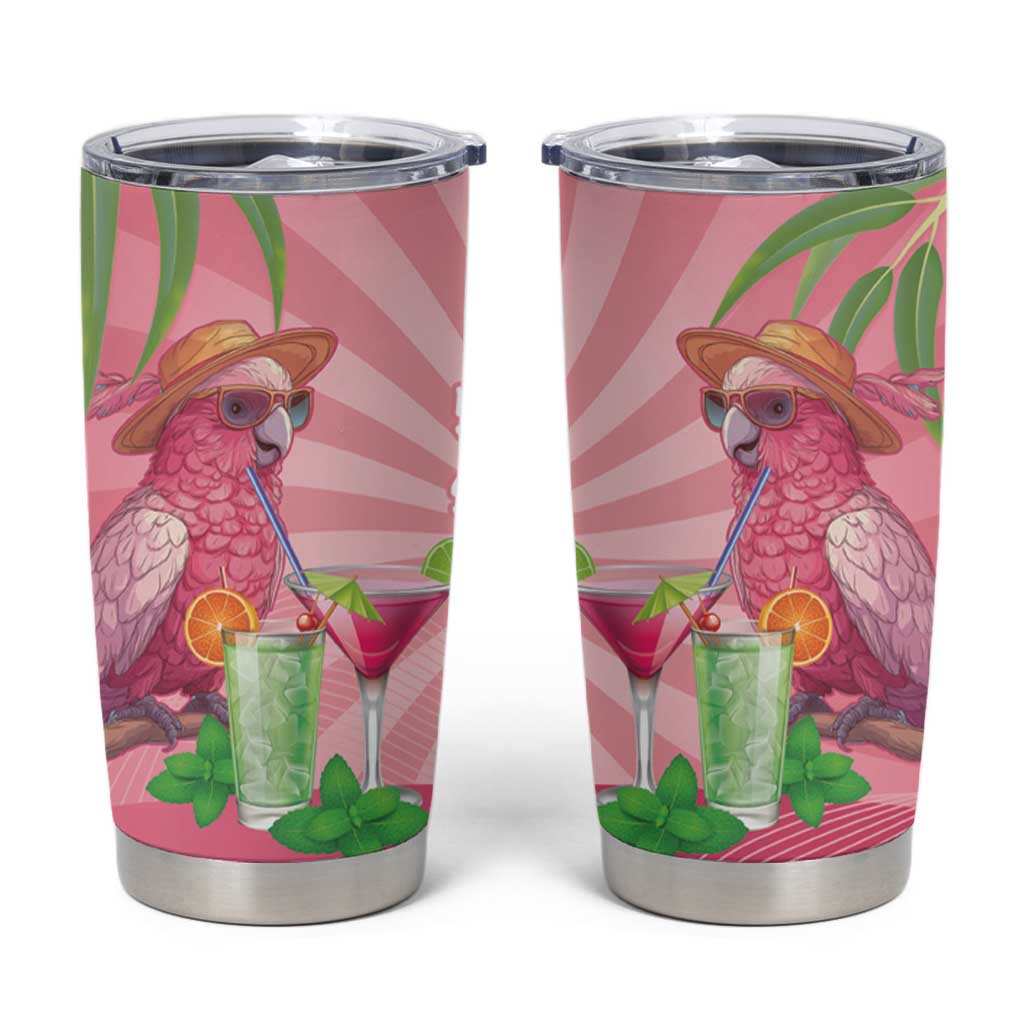 Chilling Pink Cockatoo Australia Tumbler Cup It's 5 O’Clock Somewhere Cocktail - Aussie Hoodie