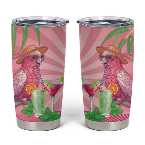 Chilling Pink Cockatoo Australia Tumbler Cup It's 5 O’Clock Somewhere Cocktail - Aussie Hoodie