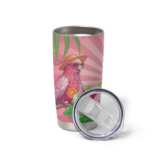 Chilling Pink Cockatoo Australia Tumbler Cup It's 5 O’Clock Somewhere Cocktail - Aussie Hoodie