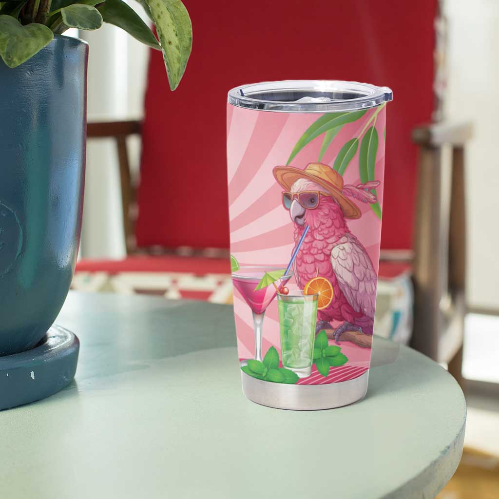 Chilling Pink Cockatoo Australia Tumbler Cup It's 5 O’Clock Somewhere Cocktail - Aussie Hoodie