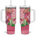 Chilling Pink Cockatoo Australia Tumbler With Handle It's 5 O’Clock Somewhere Cocktail - Aussie Hoodie