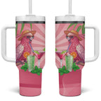 Chilling Pink Cockatoo Australia Tumbler With Handle It's 5 O’Clock Somewhere Cocktail - Aussie Hoodie