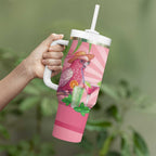 Chilling Pink Cockatoo Australia Tumbler With Handle It's 5 O’Clock Somewhere Cocktail - Aussie Hoodie