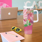 Chilling Pink Cockatoo Australia Tumbler With Handle It's 5 O’Clock Somewhere Cocktail - Aussie Hoodie
