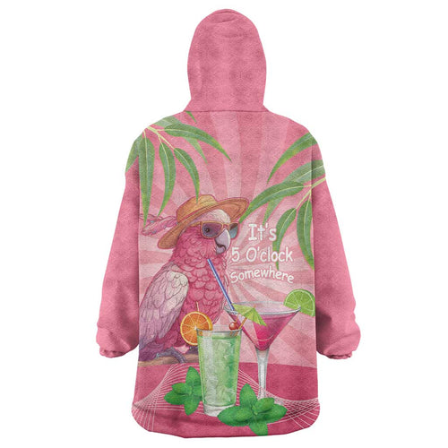 Chilling Pink Cockatoo Australia Wearable Blanket Hoodie It's 5 O’Clock Somewhere Cocktail - Aussie Hoodie