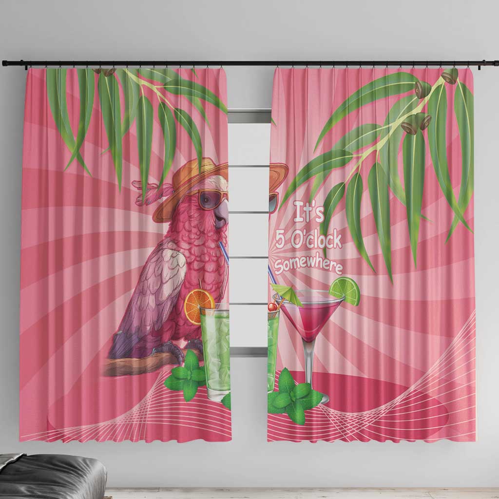 Chilling Pink Cockatoo Australia Window Curtain It's 5 O’Clock Somewhere Cocktail - Aussie Hoodie