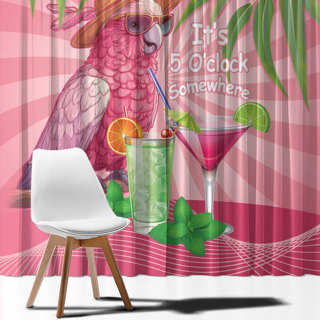 Chilling Pink Cockatoo Australia Window Curtain It's 5 O’Clock Somewhere Cocktail - Aussie Hoodie