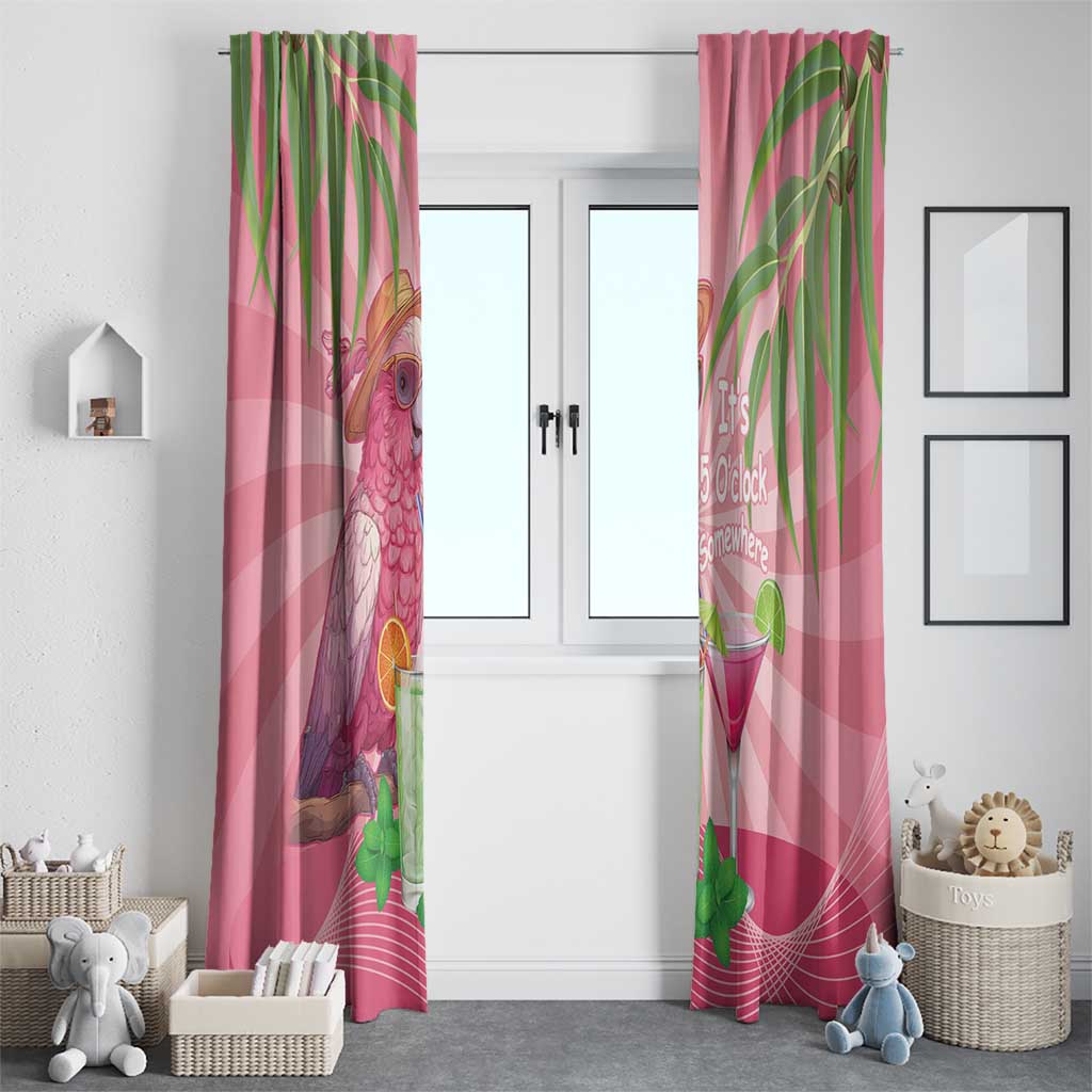 Chilling Pink Cockatoo Australia Window Curtain It's 5 O’Clock Somewhere Cocktail - Aussie Hoodie