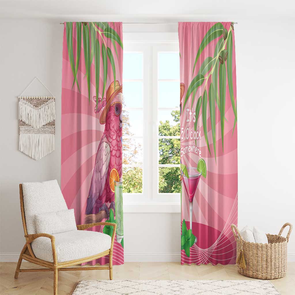 Chilling Pink Cockatoo Australia Window Curtain It's 5 O’Clock Somewhere Cocktail - Aussie Hoodie