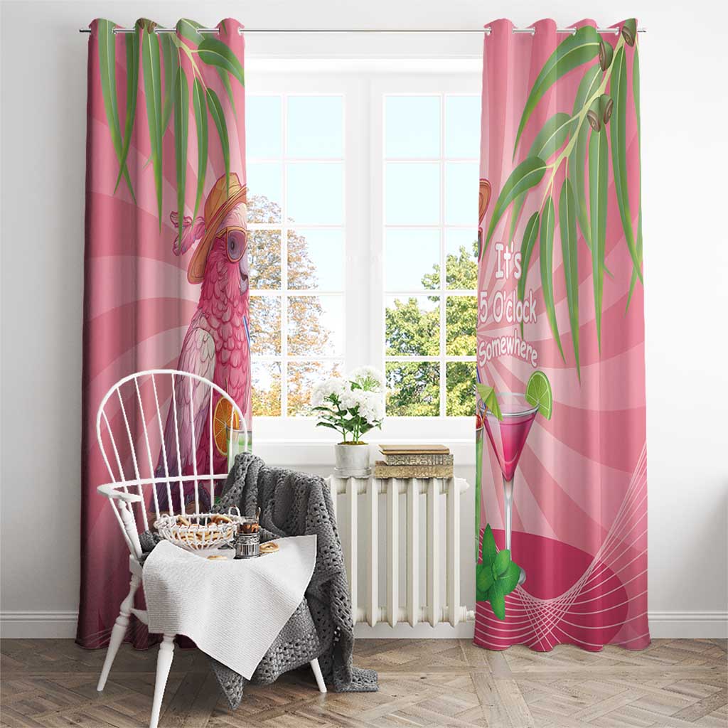 Chilling Pink Cockatoo Australia Window Curtain It's 5 O’Clock Somewhere Cocktail - Aussie Hoodie