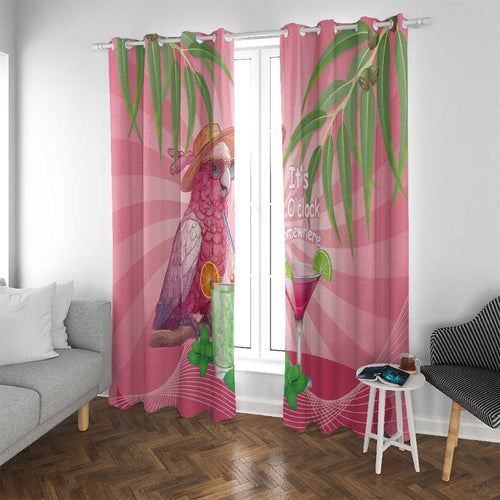 Chilling Pink Cockatoo Australia Window Curtain It's 5 O’Clock Somewhere Cocktail - Aussie Hoodie