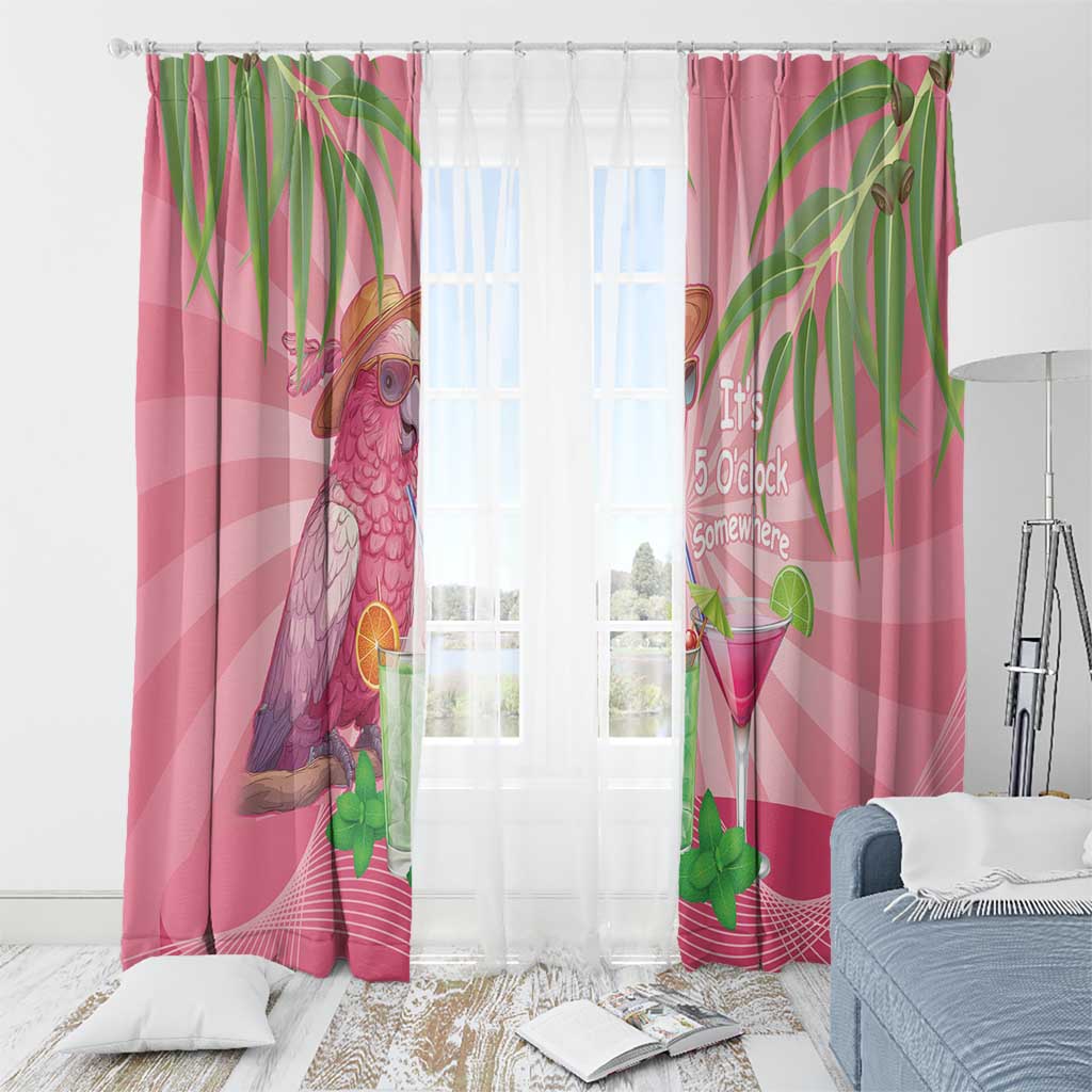 Chilling Pink Cockatoo Australia Window Curtain It's 5 O’Clock Somewhere Cocktail - Aussie Hoodie