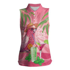 Chilling Pink Cockatoo Australia Women Sleeveless Polo Shirt It's 5 O’Clock Somewhere Cocktail - Aussie Hoodie