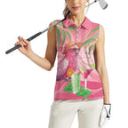 Chilling Pink Cockatoo Australia Women Sleeveless Polo Shirt It's 5 O’Clock Somewhere Cocktail - Aussie Hoodie