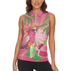 Chilling Pink Cockatoo Australia Women Sleeveless Polo Shirt It's 5 O’Clock Somewhere Cocktail - Aussie Hoodie