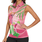 Chilling Pink Cockatoo Australia Women Sleeveless Polo Shirt It's 5 O’Clock Somewhere Cocktail - Aussie Hoodie