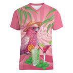 Chilling Pink Cockatoo Australia Women V-Neck T-Shirt It's 5 O’Clock Somewhere Cocktail - Aussie Hoodie
