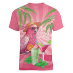 Chilling Pink Cockatoo Australia Women V-Neck T-Shirt It's 5 O’Clock Somewhere Cocktail - Aussie Hoodie