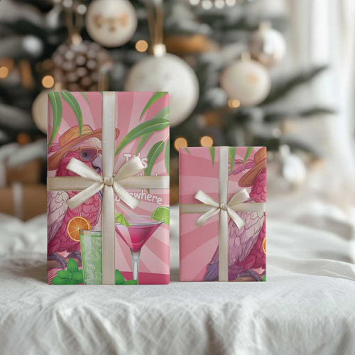 Chilling Pink Cockatoo Australia Wrapping Paper It's 5 O’Clock Somewhere Cocktail - Aussie Hoodie