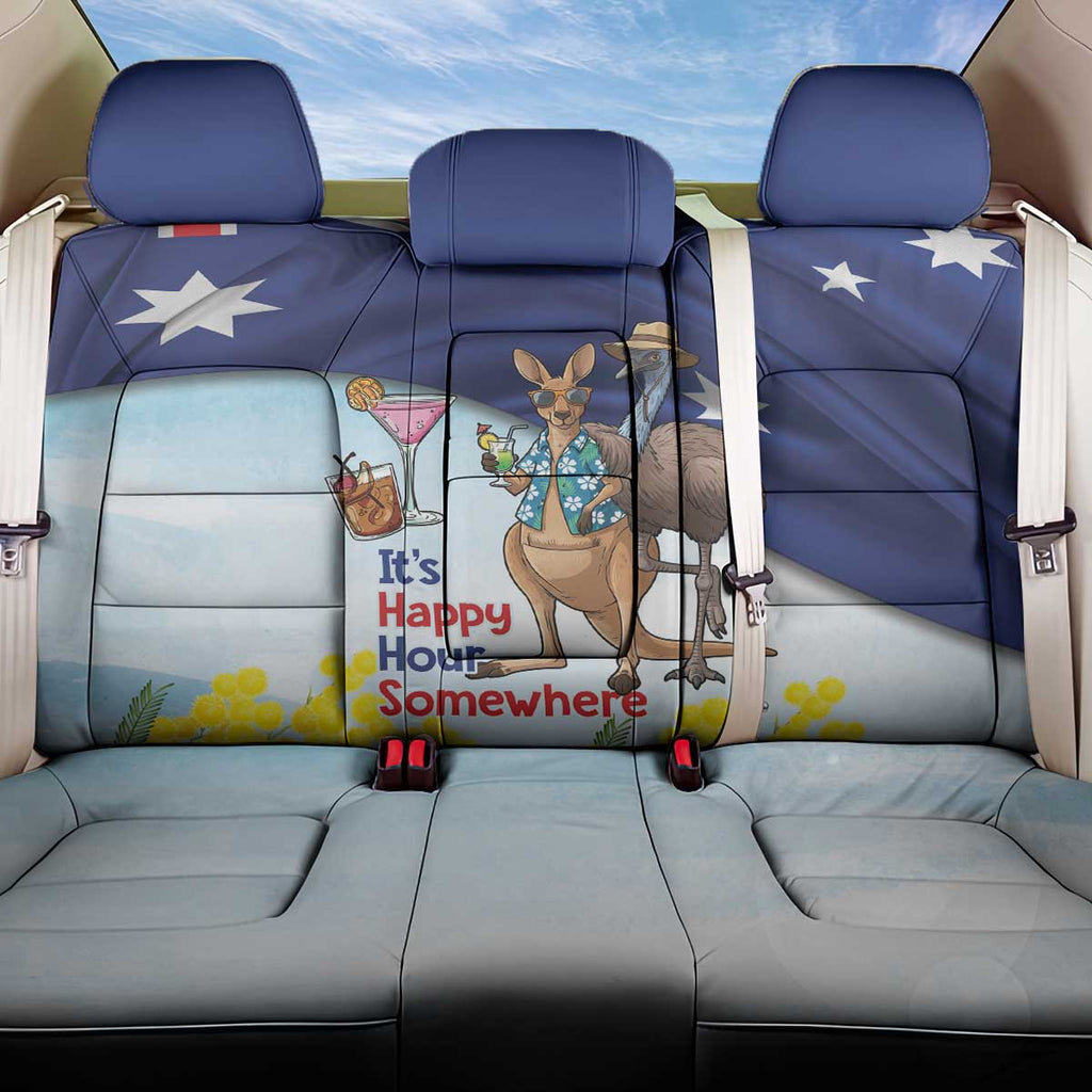 Chilling Kangaroo and Emu Australia Back Car Seat Cover It's Happy Hour Somewhere - Aussie Hoodie
