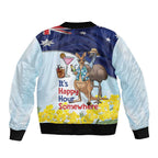 Chilling Kangaroo and Emu Australia Bomber Jacket It's Happy Hour Somewhere - Aussie Hoodie