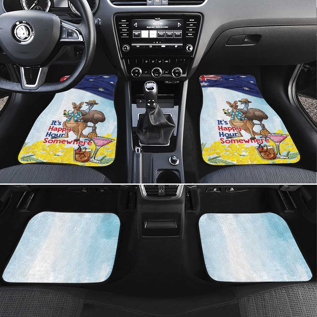 Chilling Kangaroo and Emu Australia Car Mats It's Happy Hour Somewhere - Aussie Hoodie