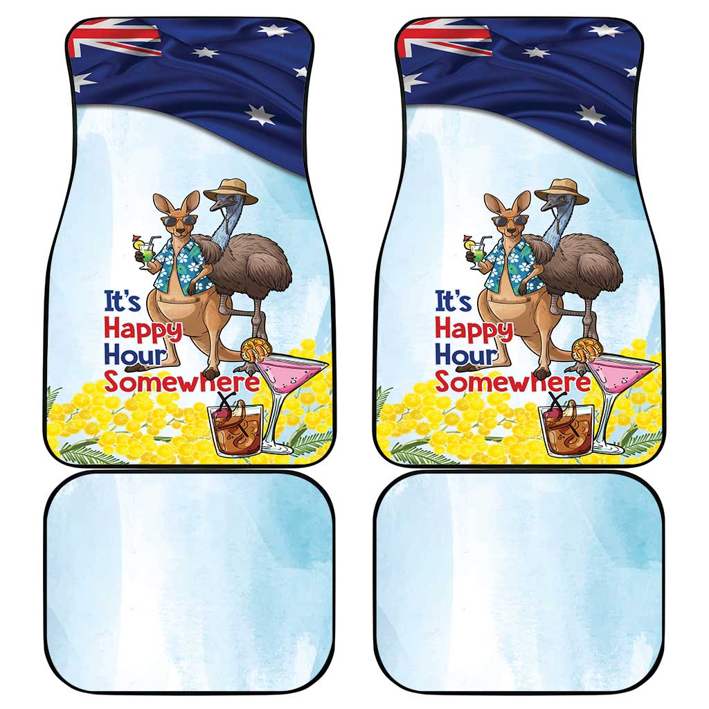 Chilling Kangaroo and Emu Australia Car Mats It's Happy Hour Somewhere - Aussie Hoodie