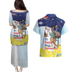 Chilling Kangaroo and Emu Australia Couples Matching Puletasi and Hawaiian Shirt It's Happy Hour Somewhere - Aussie Hoodie