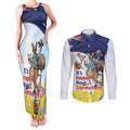 Chilling Kangaroo and Emu Australia Couples Matching Tank Maxi Dress and Long Sleeve Button Shirt It's Happy Hour Somewhere - Aussie Hoodie