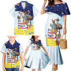 Chilling Kangaroo and Emu Australia Family Matching Mermaid Dress and Hawaiian Shirt It's Happy Hour Somewhere - Aussie Hoodie