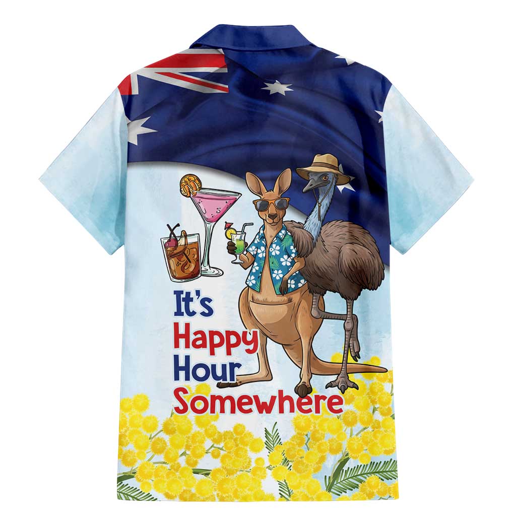 Chilling Kangaroo and Emu Australia Family Matching Mermaid Dress and Hawaiian Shirt It's Happy Hour Somewhere - Aussie Hoodie